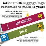 Buttonsmith Custom Luggage Tags - Set of 3 - Customize With Your Text - Designed, Printed, and