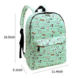 ABage Canvas Backpack Travel School Student Book Bags Daypacks, Light Green