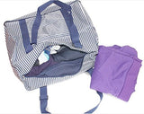Packable Waterproof Nylon Stripes Foldable Travel Duffle Bag Carry on Travel Luggage Organizer with