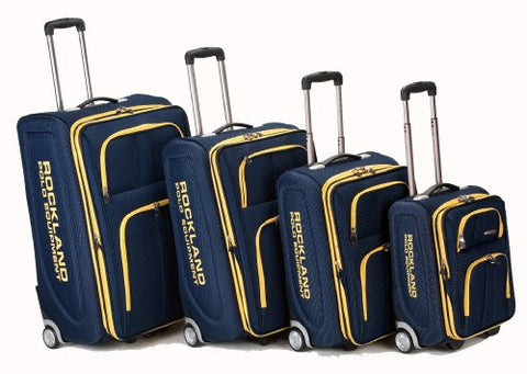 Rockland Luggage Varsity Polo Equipment 4 Piece Luggage Set, Navy, One Size