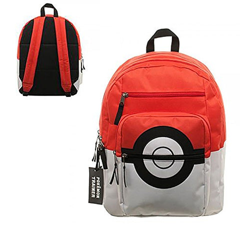 Bioworld Pokemon Pokeball Backpack With Trainer Bag Charm