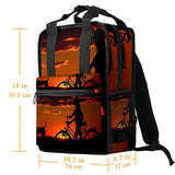 LORVIES Japanese Crane Art School Bag for Student Bookbag Teens Travel Backpack Casual Daypack Travel Hiking Camping