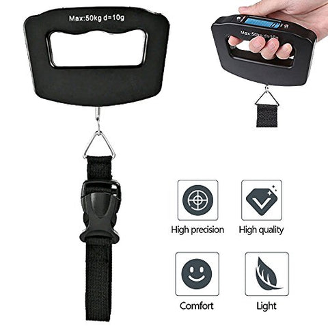 Portable Digital Luggage Scale Electronic Travel Hanging Postal Scale With Backlight Lcd Display