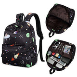 Kids Preschool Backpack for Boys Girls Kindergarten Toddler Bookbag Water Resistant (Black Space-S/24)