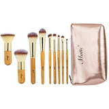 Matto Makeup Brushes 9-Piece Bamboo Handles Makeup Brush Set With Travel Cosmetic Bag