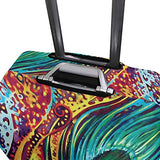 Luggage Cover Vibrant Peacock Feather Suitcase Protector Travel Luggage 18-32 Inch