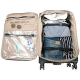 Kenneth Cole Reaction Women's Chelsea Luggage Chevron Softside 8-Wheel Spinner Expandable Suitcase Collection, Black, 24-Inch Checked