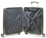 Dejuno Moda Scratch Resistant 3-Piece Hardside Spinner Luggage Set-Olive