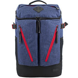 Fuel High Capacity Cargo Backpack With Ergonomic Padded Support System, Navy Chambray/Poppy Red