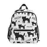 GIOVANIOR Cute Meow Black Cat Kitten Paws Travel School Backpack for Boys Girls Kids