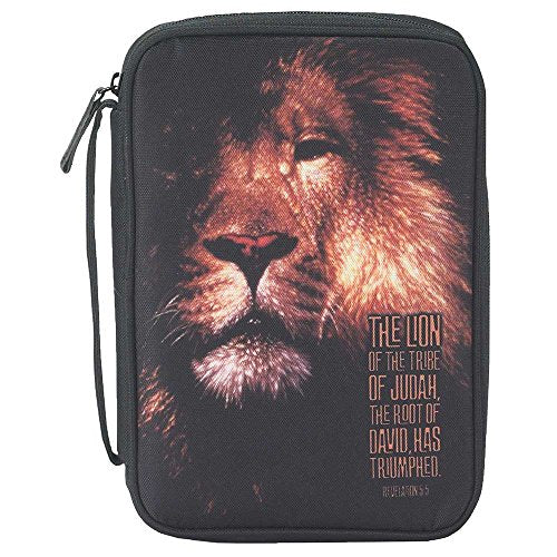 Black Lion Revelation 5:5 Reinforced Polyester 7.5 x 10.5 Bible Cover Case with Handle