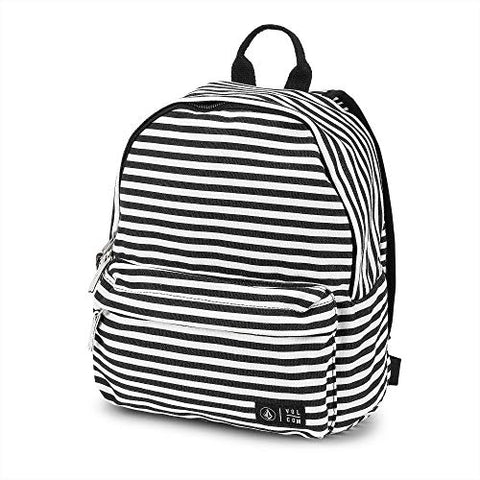 Volcom Junior's Women's Volstone Two Pocket Mini Backpack, black white, One Size Fits All