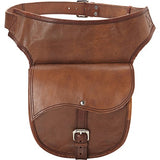 Sharo Leather Bags Leather Adjustable Hip Bag (Brown)