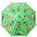 Babalu Kids Umbrella - Childrens 18 Inch Rainy Day Umbrella - Dinosaurs Green/Red