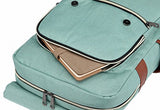 Kenox Vintage Laptop Backpack College Backpack School Bag Fits 15-Inch Laptop (Green1)