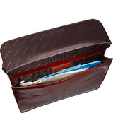 Mancini Leather Goods Luxurious Italian Leather Laptop Briefcase (Black)