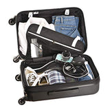 Sherpani Meridian, 22 Inch Travel Hardside Luggage, Durable Hardshell Luggage, Expandable Suitcases with Wheels, Rolling Luggage Carry On, Lightweight Carry On Luggage with Spinner Wheels (Black)