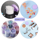 20 Pieces Round Pot Jars Plastic Cosmetic Containers Set with Lid for Liquid Creams Sample, 20 ml/ 0.7 oz (Purple Lid)