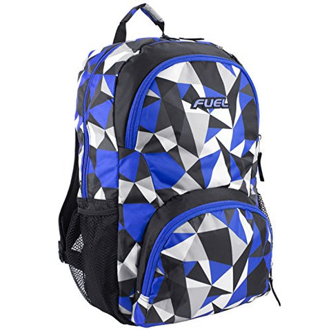 Fuel Valor Everyday Backpack with Interior Tech Sleeve, Blue/White Geo
