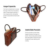 PU Leather Briefcase for Men and Women Business Shoulder 13 inch Laptop Messenger Bag Slim Work