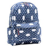 Damara Students Preppy Style Oxford Canvas Blue Backpack Shoulders Bag,Cloud
