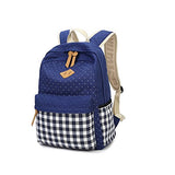 S Kaiko Grid Pattern Canvas Backpack School Backpack For Women And Men School Bag Daypack