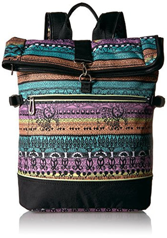 Sakroots Women's New Adventure Rolltop Backpack, sherbet one world