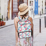 LORVIES Flamingo Pattern School Bag for Student Bookbag Women Travel Backpack Casual Daypack Travel Hiking Camping