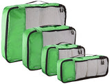 Amazonbasics 4-Piece Packing Cube Set - Small, Medium, Large, And Slim, Green