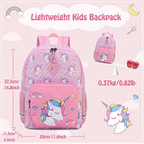 Kids Backpack,VONXURY Cute Lightweight Toddler Preschool Backpack for Little Boys Girls with Chest Buckle,Pink Unicorn