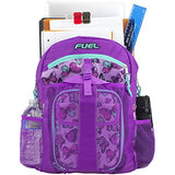 Fuel Backpack & Lunch Bag Bundle, Grape/Turqoise/Colorful Butterflies Print