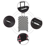 7-Mi 3D Print Infinity White Triangular Design Travel Suitcase Protector Elastic Sleeve Cover 26"-28" Anti-Scratch Luggage Cover Size L with Luggage Strap