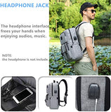 Laptop Backpack Women Men College Backpacks Bookbag Vintage Backpack Book Bag Fashion Back Pack Anti Theft Travel Backpacks with Charging Port fit 15.6 Inch Laptop Grey