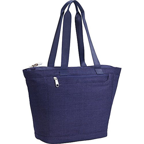 eBags Metro Travel Tote Bag with RFID Security for Women - 12-inch - Carry-On - (Brushed Indigo)