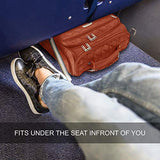 16.5" Underseat Women Luggage Carry On Suitcase - Small Rolling Tote Bag with Wheels (Orange)