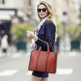 Banuce Vintage Full Grains Italian Leather Briefcase for Women Tote Handbag Attache Case 14 Inch