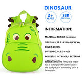 YISIBO Dinosaur Backpack Green Hippo Kids Toddler Child Cute Zoo Waterproof 3D Cartoon Sidesick Bag for Pre School Pre Kindergarten Toddler 2-7 Years