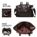 Bison Denim Men'S Genuine Leather Handbag Shoulder Briefcase Business Bag Black