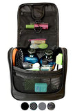 WAYFARER SUPPLY Hanging Toiletry Bag: Pack-it-flat Travel Kit, Black