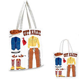 Western canvas messenger bag Decor Southwestern Cowboy Hat and Scarf Boots American Country