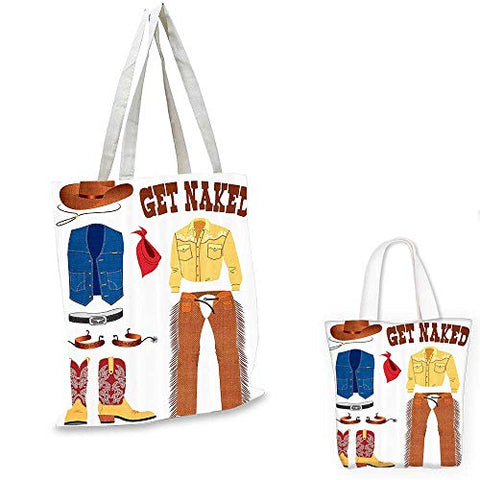 Western canvas messenger bag Decor Southwestern Cowboy Hat and Scarf Boots American Country