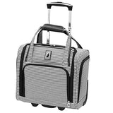 London Fog Cambridge Ultra-Lightweight 15inch 2-Wheel Under The Seat Bag, Black/White Houndstooth
