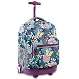 J World New York Sunrise Rolling Backpack Back To School Set W/Pencil Case & Lunch Bag (Secret