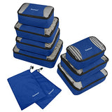 Gonex Rip-Stop Nylon Travel Organizers Packing Bags Deep Blue