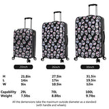 BETSEY JOHNSON Skull Party 3 Piece Expandable Hardside Spinner Luggage Set