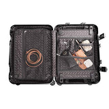 Gabbiano Aurora Collection Aluminum Frame Hardside Suitcase with TSA Locks (Black, 20")