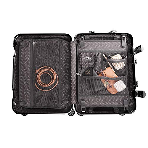 Gabbiano Aurora Collection Aluminum Frame Hardside Suitcase with TSA