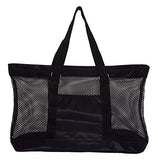 Super Large Mesh Tote Beach Bag - 24 X 15 X 6 - Can Be Personalized (Blank Black)