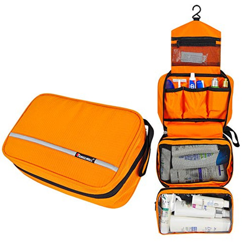 Travel Toiletry Bag - Compartments Portable And Folding Cosmetic Bags With Hook Organizer Bags