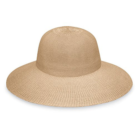 Wallaroo Women'S Victoria Diva Sun Hat - Packable Straw Hat (Tan)